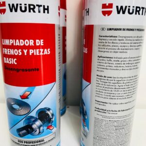 Lote x4 limpiador de freno y piezas básicas marca Wurth