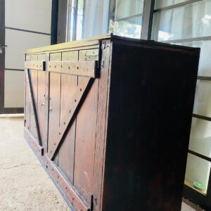 Bargueño rústico madera 2 puertas, 6 estantes