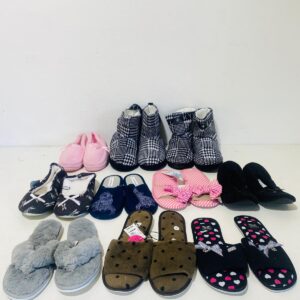 Lote x10 pares de pantuflas: adultos e infantiles