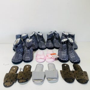 Lote x10 pares de pantuflas: adultos e infantiles