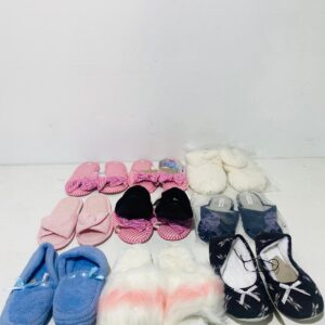 Lote x10 pares de pantuflas: adultos e infantiles