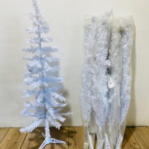 Lote x10 arbolitos de navidad blancos, 1,20 m de alto