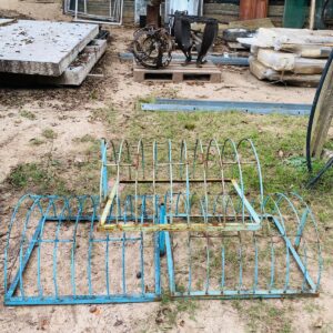 Lote x3 Bicicletero en hierro, color celeste