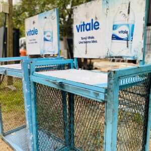 Lote x2 exhibidores de vítale en hierro con tapa