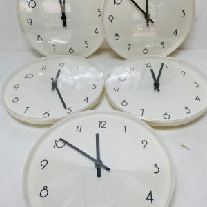 Lote x5 relojes de pared blancos