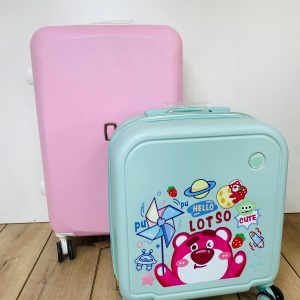 Lote x2 valijas, rosa y verde agua