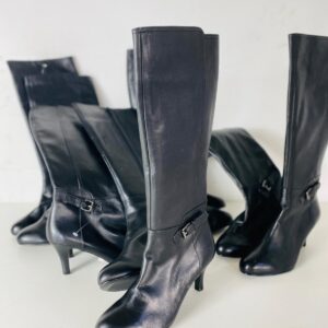 Lote x6 pares de botas con taco de vestir negras