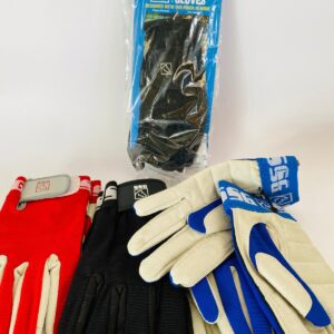 Lote x5 pares de guantes para equitación: rojo, azul y negro