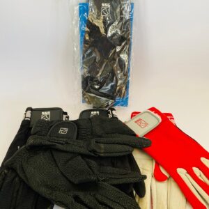 Lote x5 guantes para equitación: rojo y negro