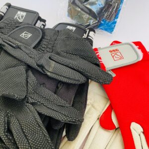 Lote x5 guantes para equitación: rojo y negro