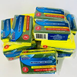 Lote x15 paquetes de 2 esponjas c/u. Color: verde y amarillo