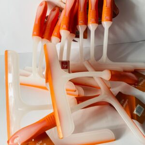 Lote x12 lampazos de plástico y goma: Naranja y blanco