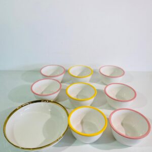 Lote x8 bowls de cerámica +1 plato