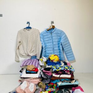 Lote x85 prendas: camperas, pantuflas, remeras, pelotas, medias y otros