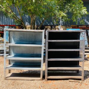 Lote x2 estanterías metálicas: 4 estantes
