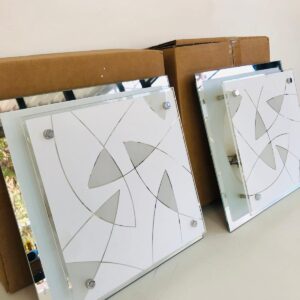 Lote x2 plafones en vidrio