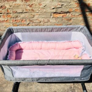 Colecho para bebé, color gris y rosa