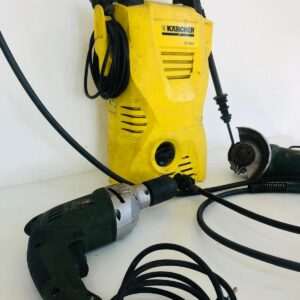Lote x3 herramientas: fumigadora Karcher, taladro y amoladora