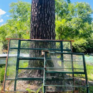 Lote x2 ventanas en hierro, color verde