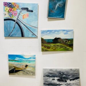 Lote x5 cuadros: pintura en oleo