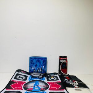 Lote x3 artículos: alfombra de baile, balanza Xion y duchero portátil para camping