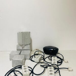 Lote x11 artículos: cajas estanca, alargues y radio Philips