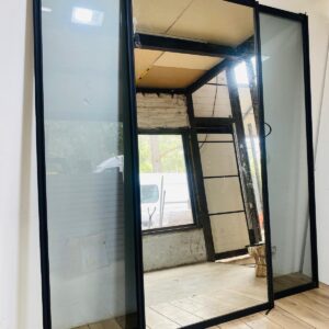 Lote x2 puertas corredizas de vidrio + 1 puerta con espejo