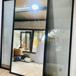 Lote x2 puertas corredizas de vidrio + 1 puerta con espejo