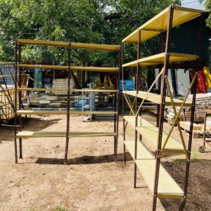 Lote x2 estanterías metálicas dobles, 5 estantes