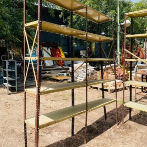 Lote x2 estanterías metálicas dobles, 5 estantes