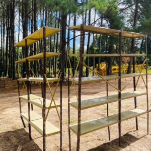 Lote x2 estanterías metálicas dobles, 5 estantes