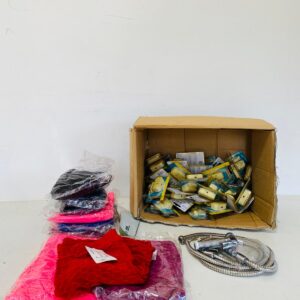 Lote x60 artículos: calzas, alarmas, manguera mono comando y otros