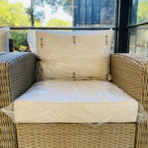 Lote x2 sillones de jardín, en ratán 1 cuerpo con almohadones