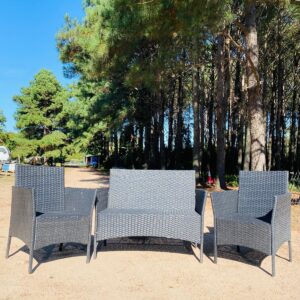 Lote x3 sillones para patio color negro