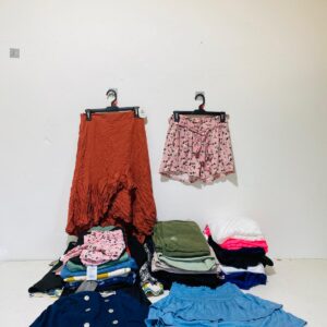 lote x54 prendas: polleras, shorts, vestidos y otros