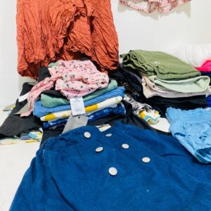 lote x54 prendas: polleras, shorts, vestidos y otros