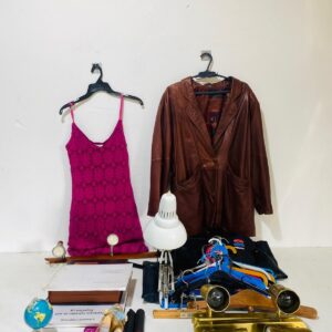 Lote x40 artículos: lámparas, sacos, libros de español y otros