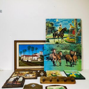 Lote x11 artículos: 5 cuadros + 6 portallaves de colgar