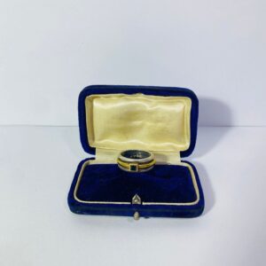Anillo plata 925 con piedra azul y baño en oro