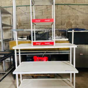 Lote exhibidor de coca cola + estantería blanca 3 estantes