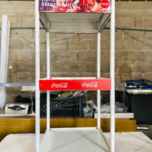 Lote exhibidor de coca cola + estantería blanca 3 estantes