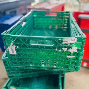 Lote x5 cajones verdes de plástico, plegables