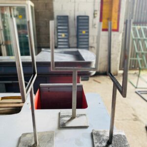 Lote x3 porta carteles, en acero inoxidable 47 x 20 cm