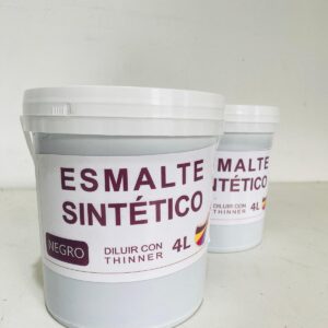 Lote x2 esmaltes sintéticos color negro de 4L
