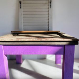 Perchero rústico + mesa ratona en madera
