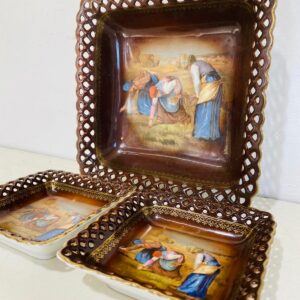 Lote x3 piezas juego antiguo de porcelana Bavaria