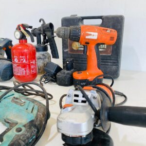 Lote x7 artículos: bomberito, amoladoras, taladros y otros