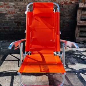 Lote x5 sillas reposeras: verde y naranja