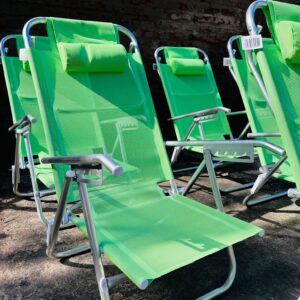 Lote x5 sillas reposeras color verde