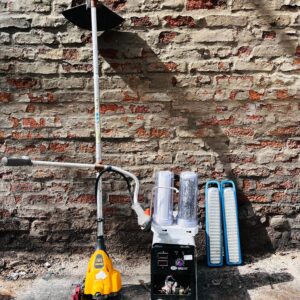 Lote de herramientas: Soldadora, bordeadora, filtro de agua, linternas